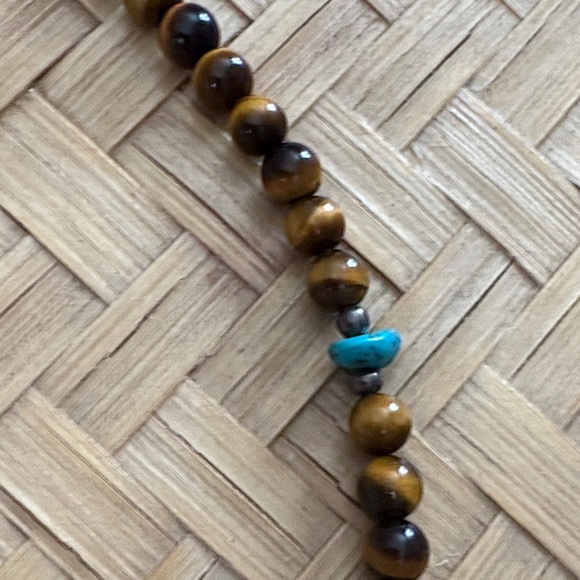 Sterling 925 Turquoise and Brown Beaded Necklace - Picture 6 of 9